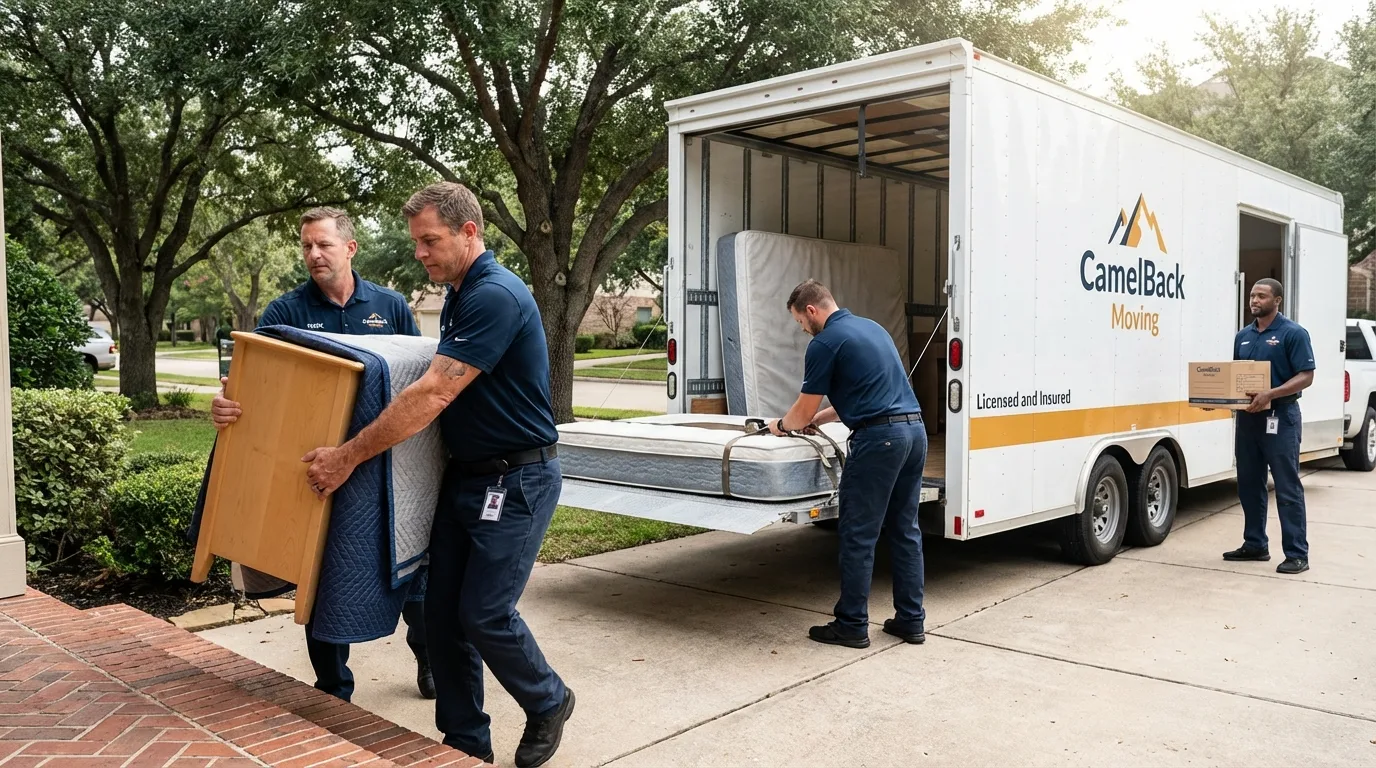 Crew loading residential truck for cross-state move from Vega Baja, PR
