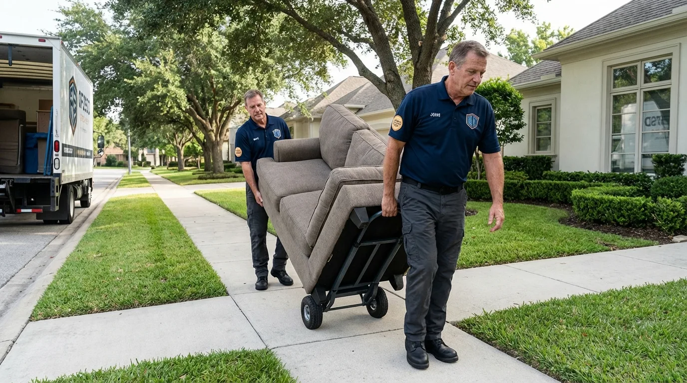 Local residential moving crew loading furniture in Vega Baja, PR